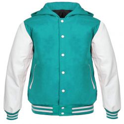 Varsity Hoody Tiffany/white